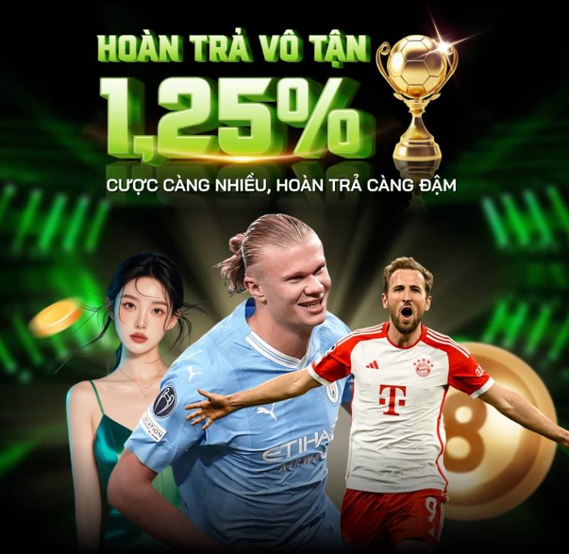 Hoàn trả vô tận 1,25% – càng chơi, hoàn càng nhiều