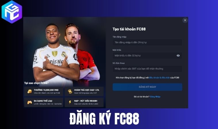 Cách đăng ký tài khoản FC88